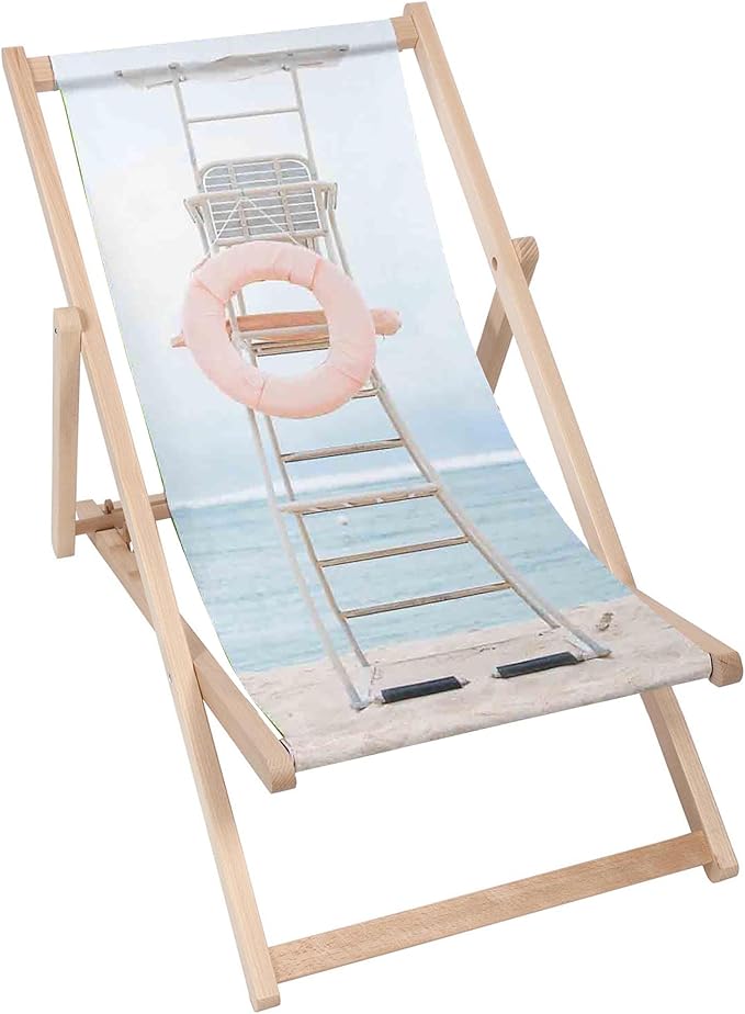 Vintage Wooden Deck Chair Lifeguard