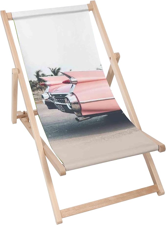 Wooden Deck Chair Summer Pink Car