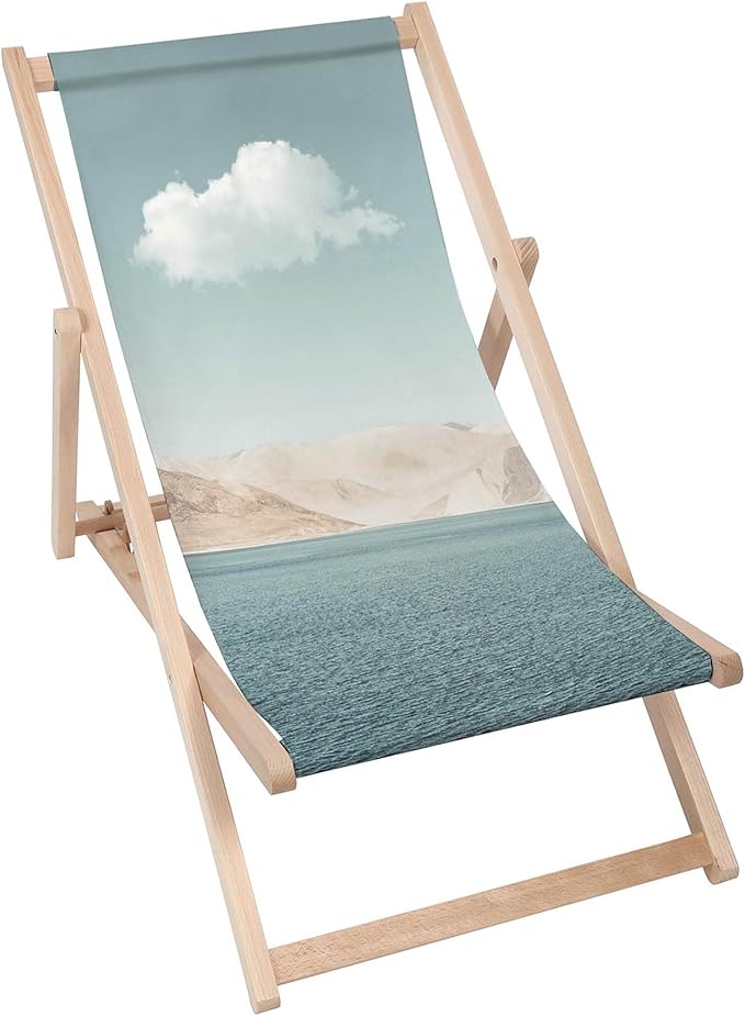 Vintage Wooden Deck Chair Calm View