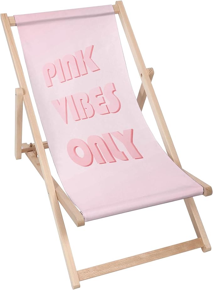 Drevené ležadlo Len ružové vibrácie