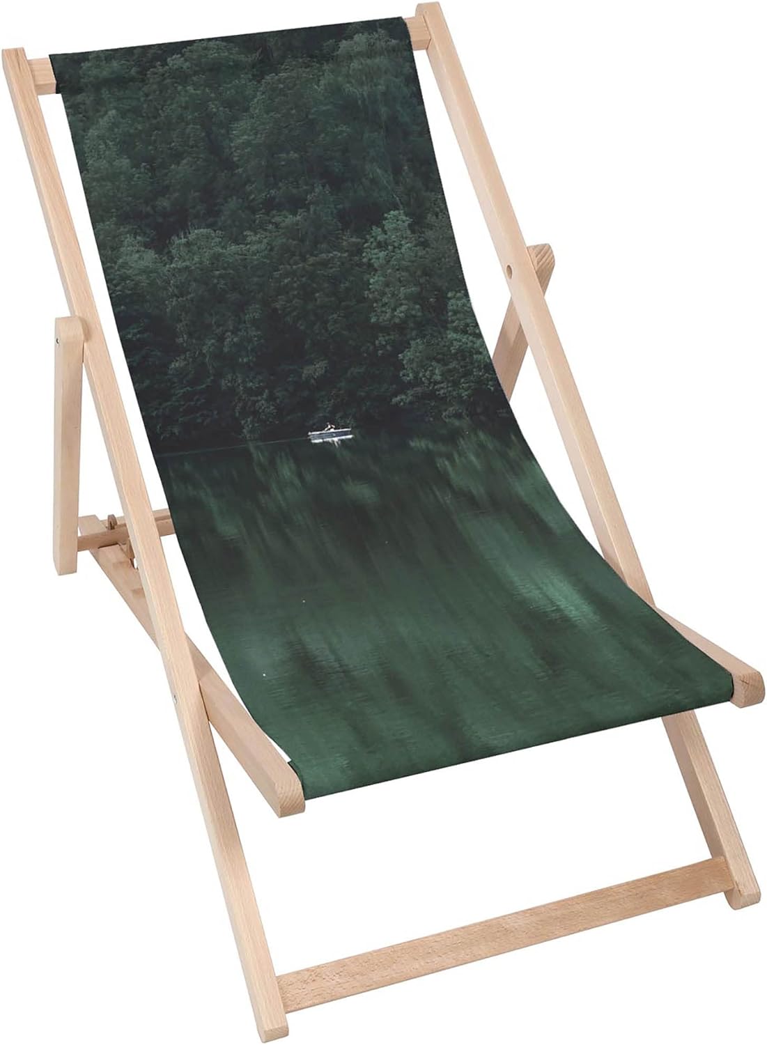 Vintage Wooden Deck Chair Emerald