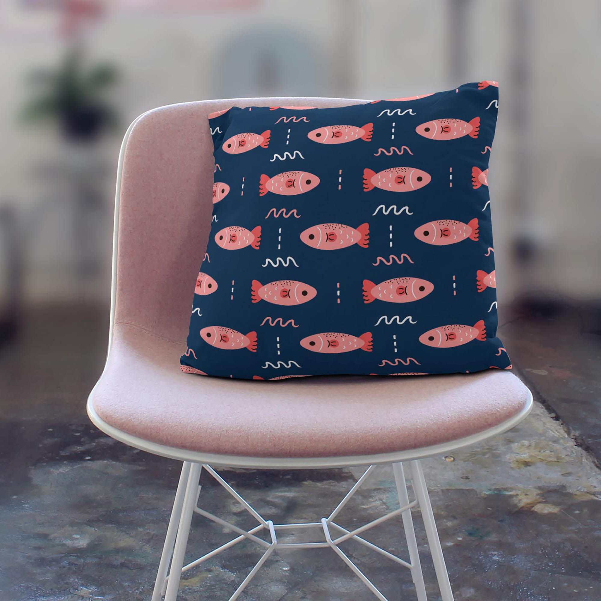 Pink Fish-Tablecloth Fabric