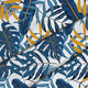 Blue Gold Leaves-Flat Microfiber
