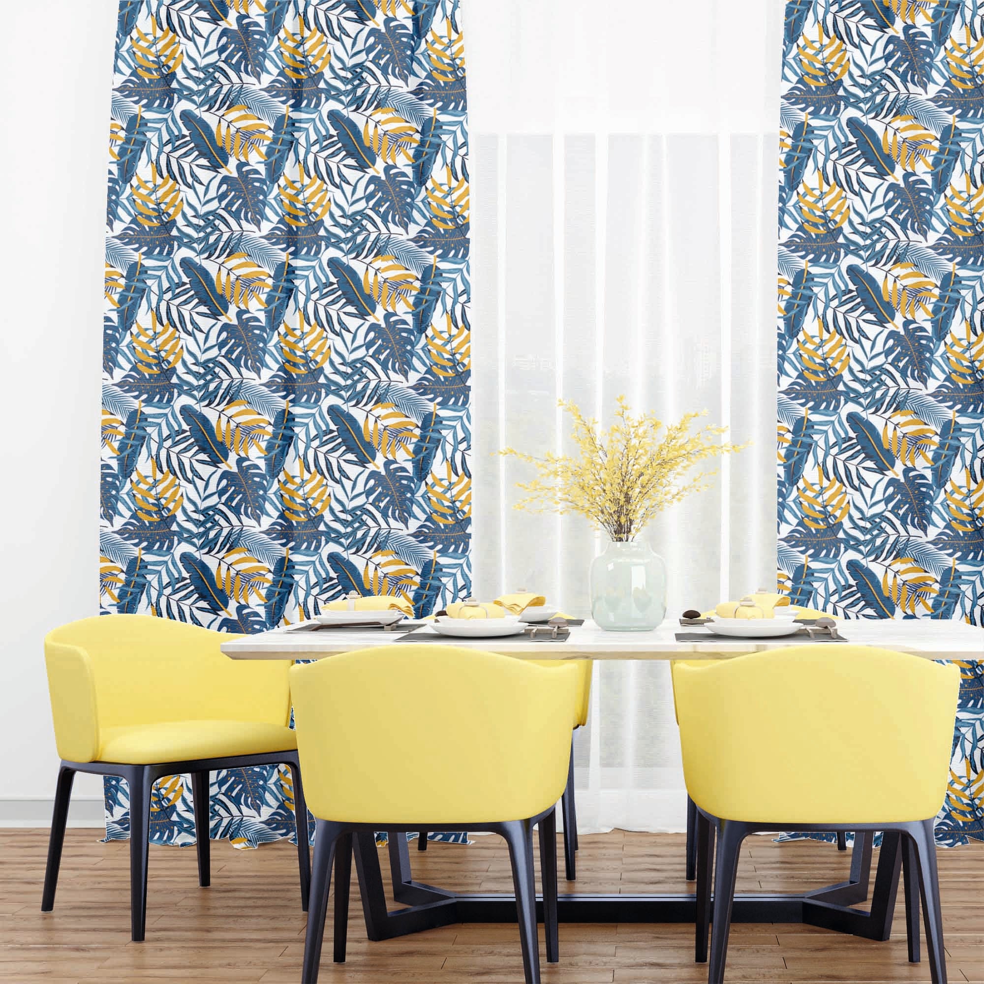 Blue Gold Leaves-Velvet