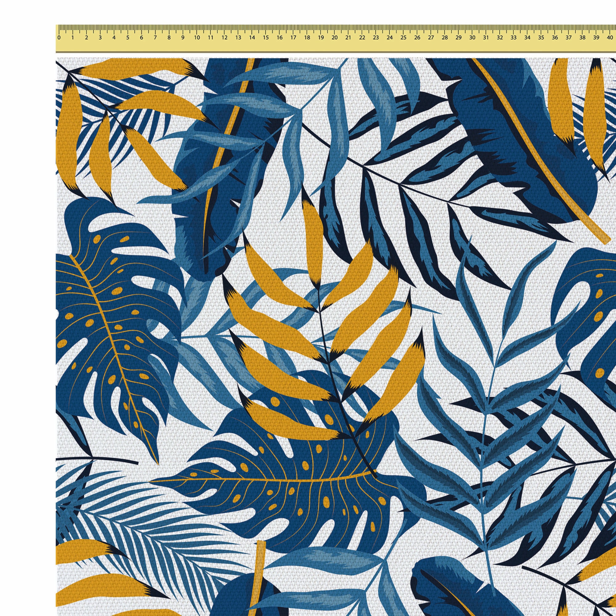 Blue Gold Leaves-Velvet