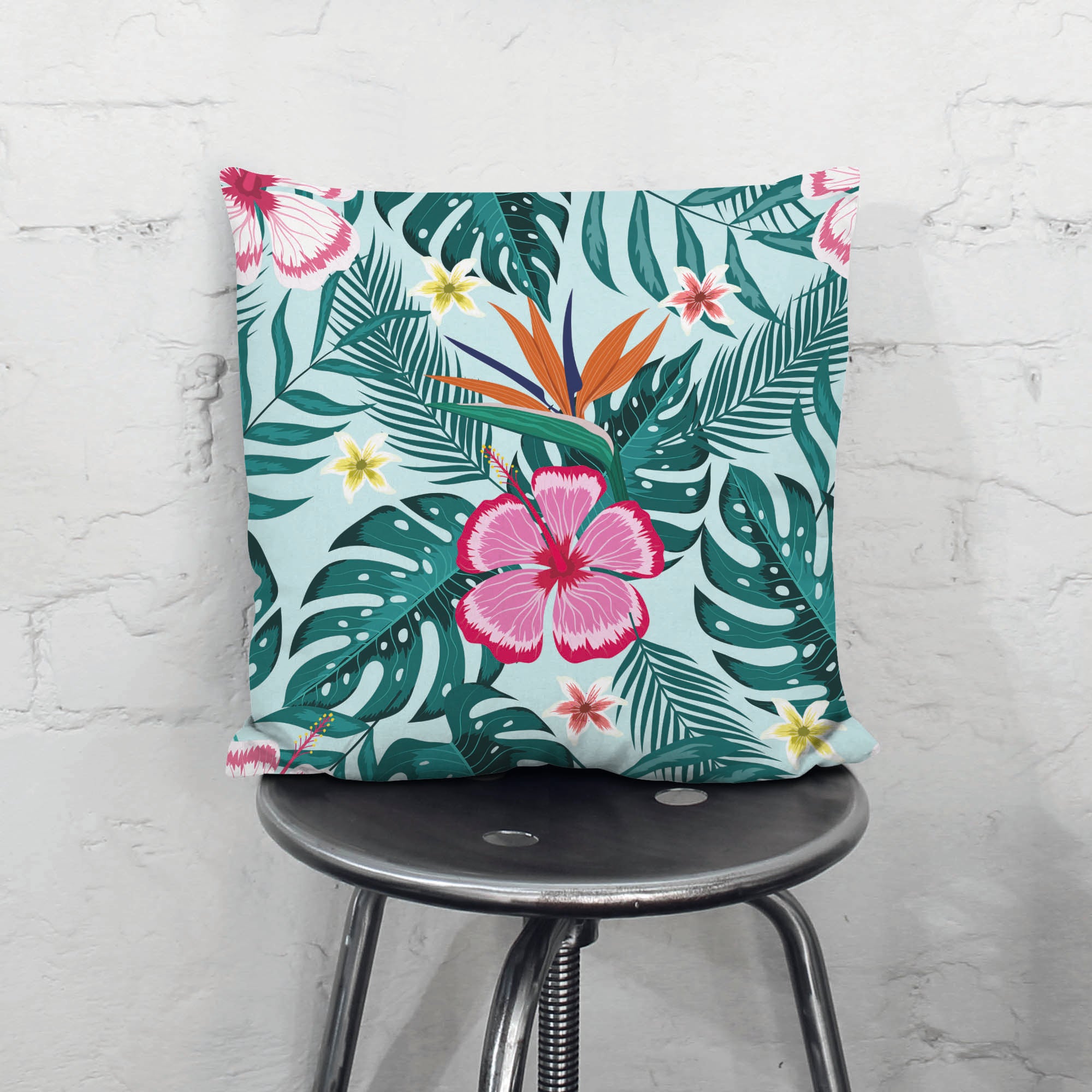 Neon Exotic Flowers-Flat Microfiber
