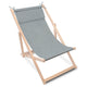 Wooden deck chair with cushion Linen imitation Light Grey-M