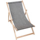 Wooden Deck Chair Linen Imitation Light Grey-S