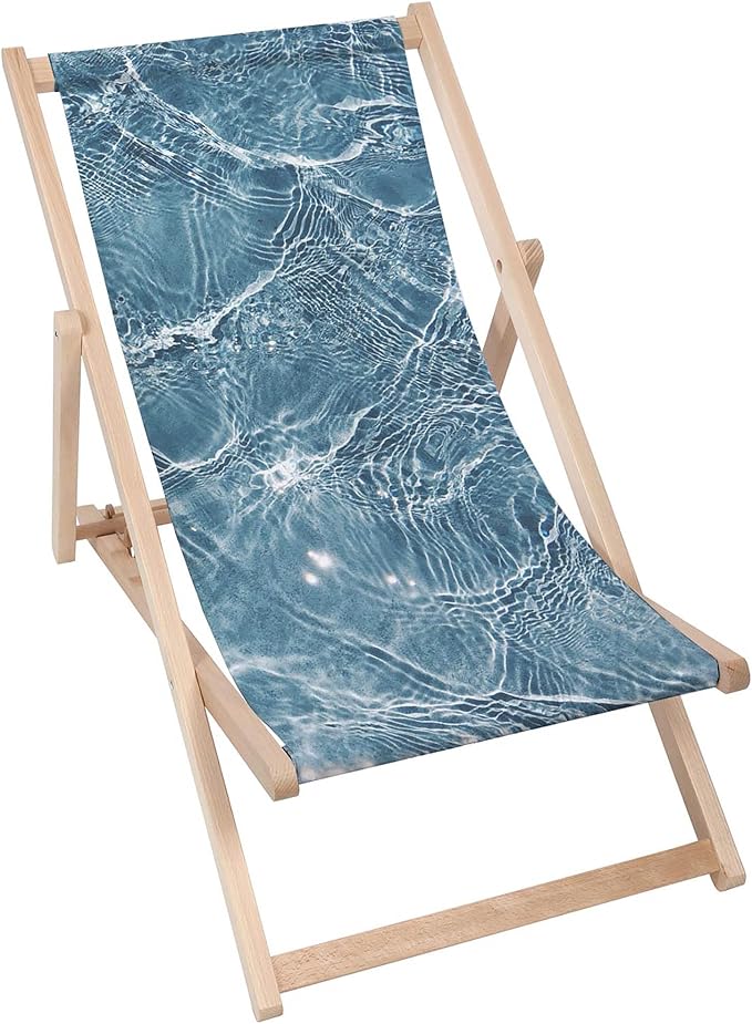 Vintage Wooden Deck Chair Crystal Water