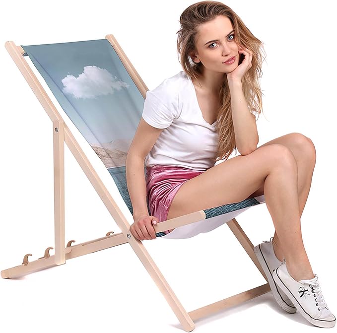 Vintage Wooden Deck Chair Calm View