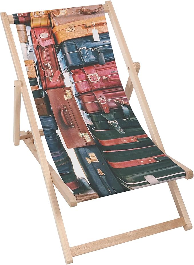 Vintage Wooden Deck Chair Luggages