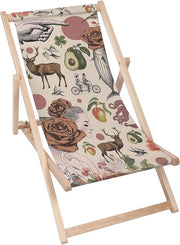 Wooden Deck Chair Vintage Collage
