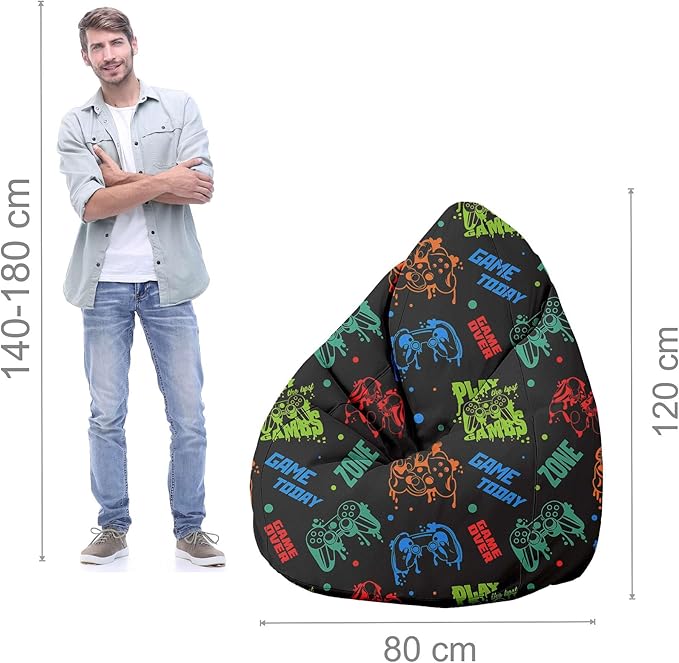 Pearshape Pouf with Footrest Game Zone