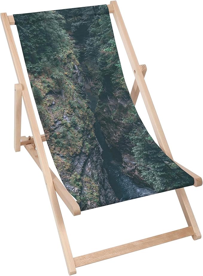 Vintage Wooden Deck Chair Waterfall