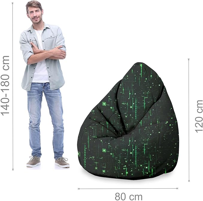 Puf Pearshape s podnožkou Cyberpunk