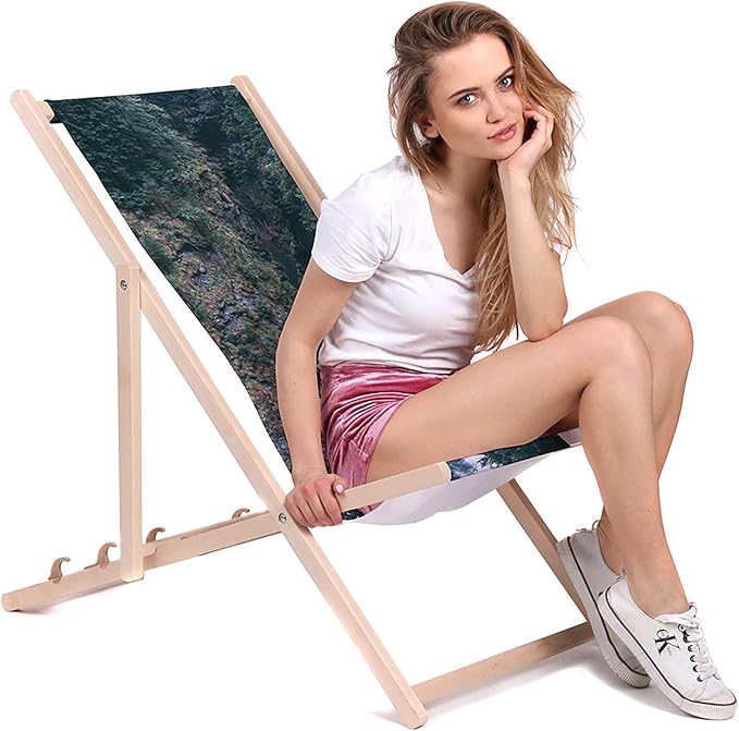 Vintage Wooden Deck Chair Waterfall