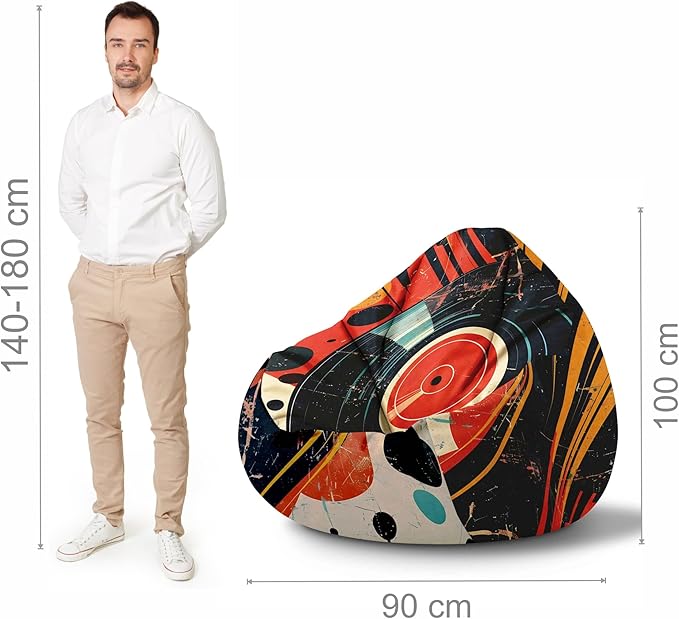 Paradise Sitzsack mit Fußhocker Music