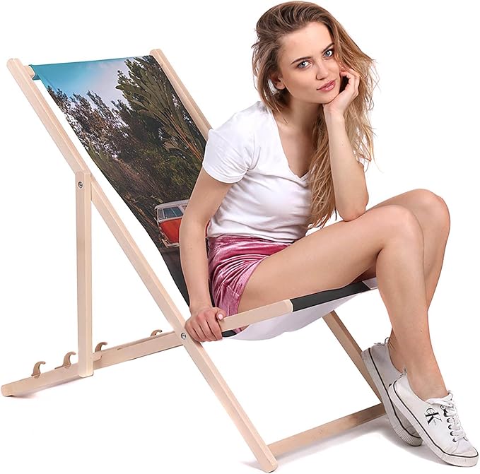 Leżak drewniany Red Camper