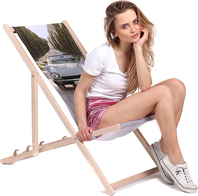 Wooden Deck Chair Retro Roadster