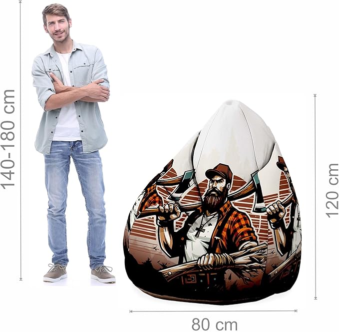 Puf Pearshape s podnožkou Lumberjack-Velvet