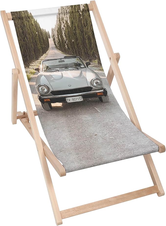 Wooden Deck Chair Retro Roadster
