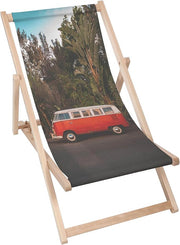 Leżak drewniany Red Camper
