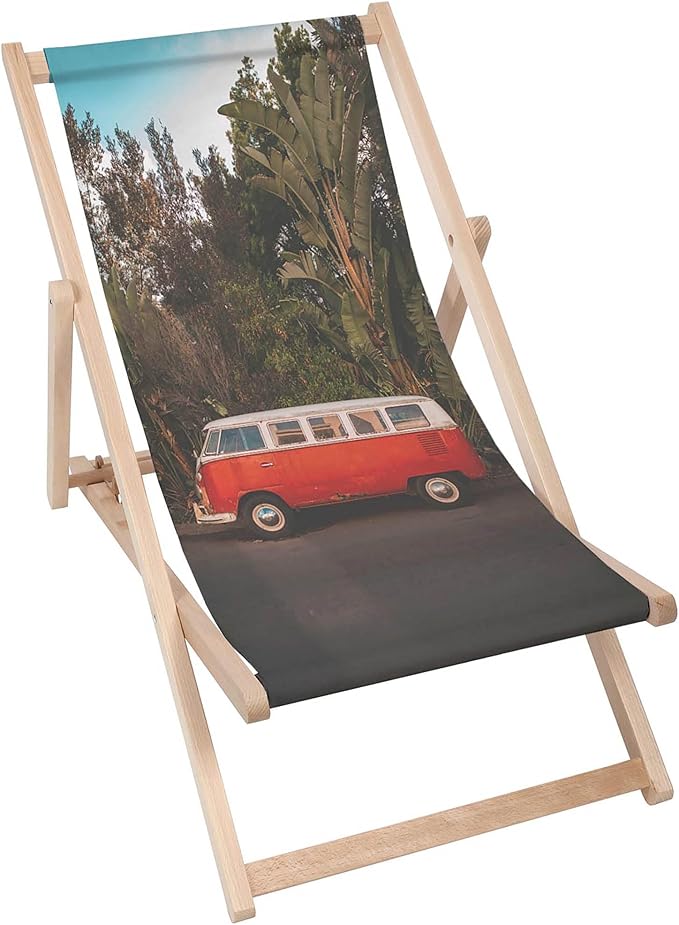 Leżak drewniany Red Camper