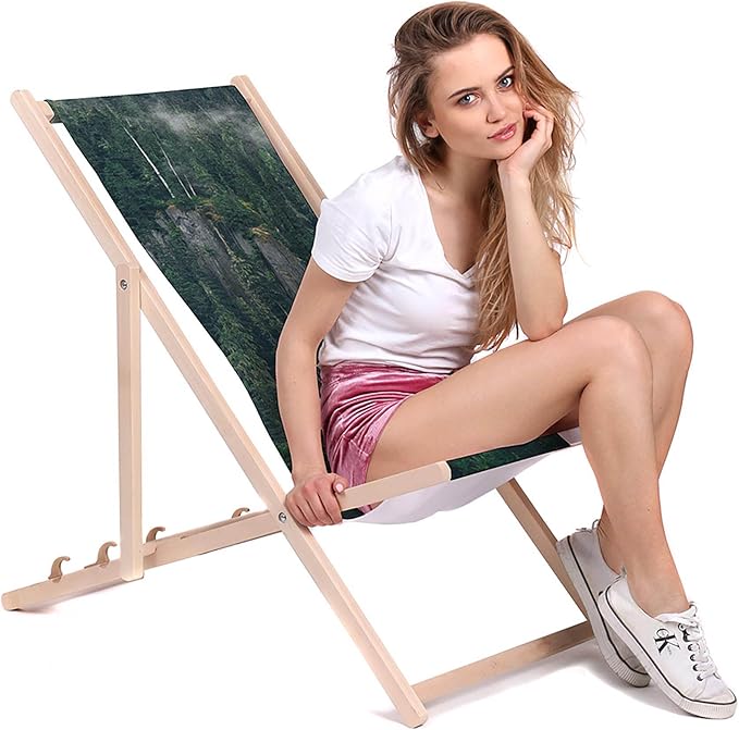 Vintage Wooden Deck Chair Rain Forest
