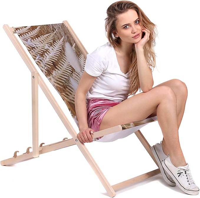Vintage Wooden Deck Chair Boho Plants