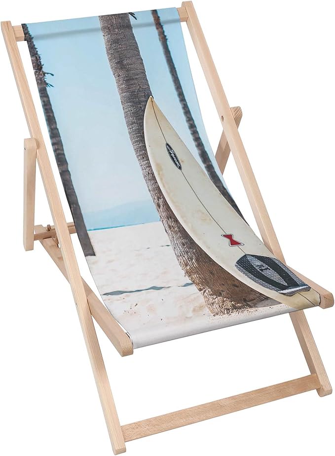 Wooden Deck Chair Surfboard