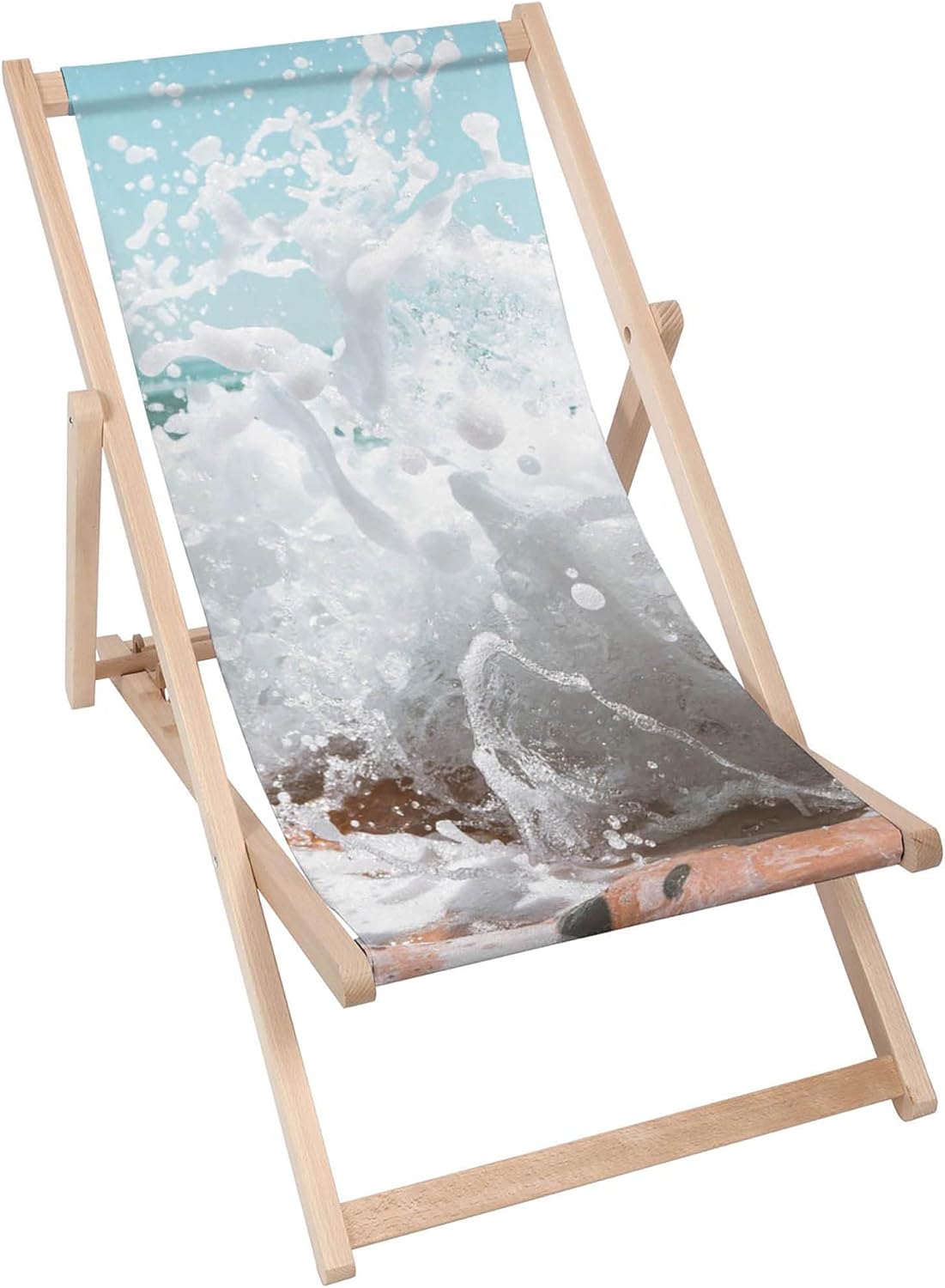 Vintage Wooden Deck Chair Ocean Water