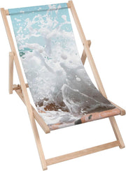 Vintage Wooden Deck Chair Ocean Water