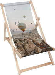 Vintage Wooden Deck Chair Balloon Flight