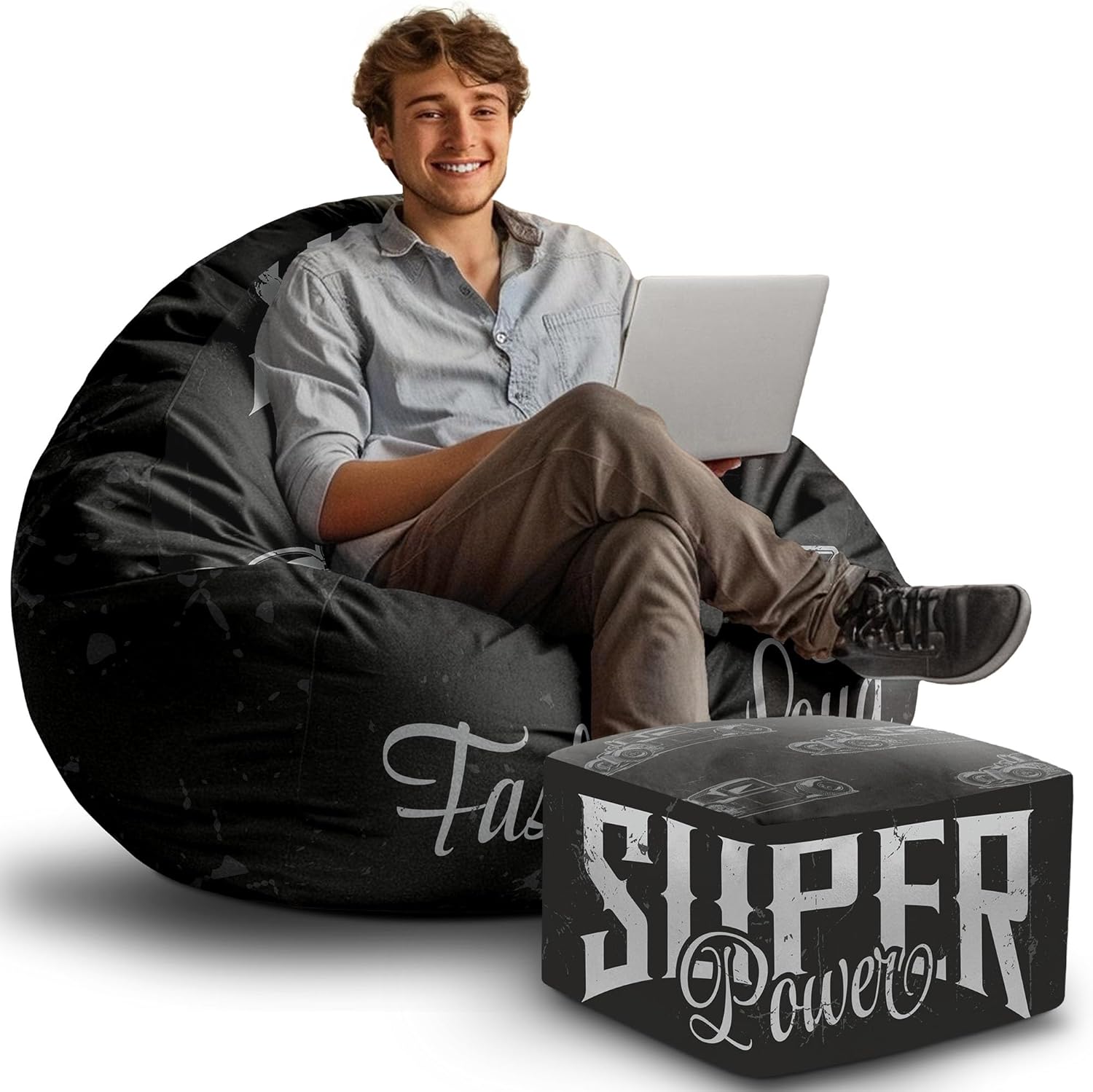 Puf Paradise s podnožkou Super Power
