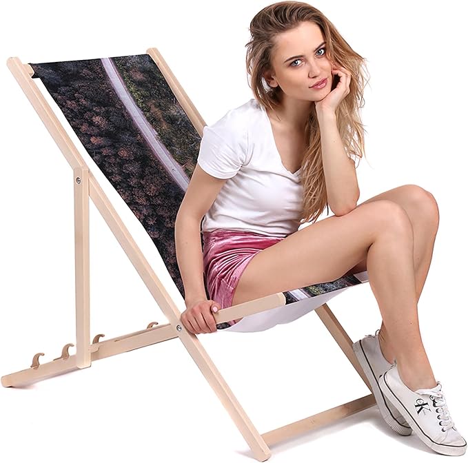 Vintage Wooden Deck Chair View From The Flight