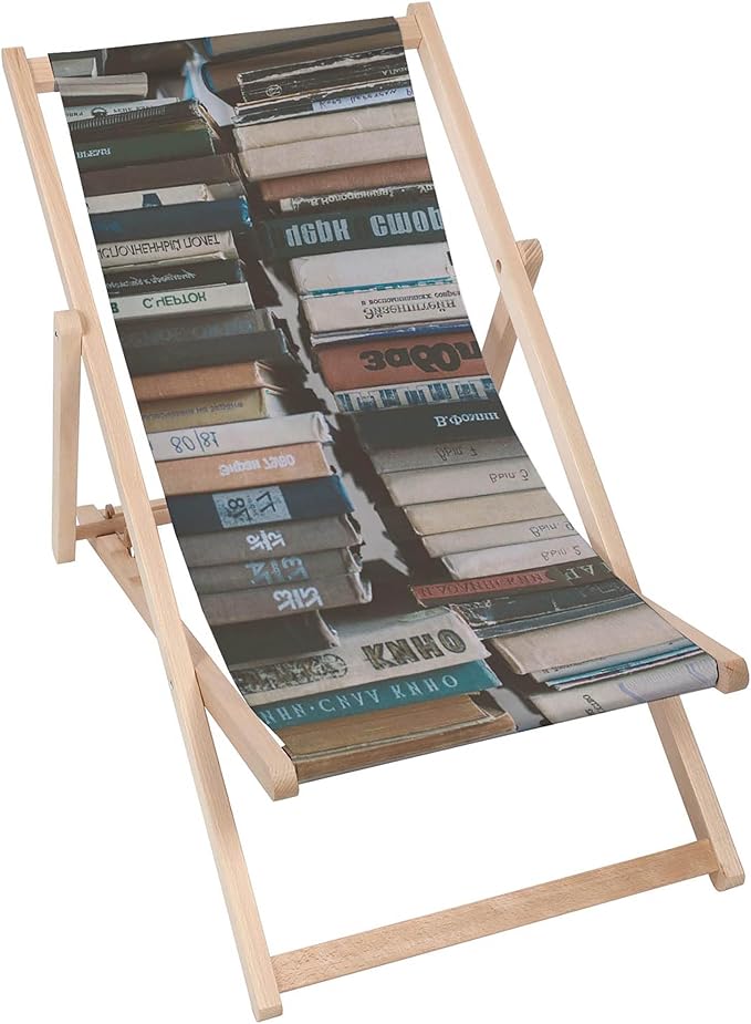 Wooden Deck Chair Old Books