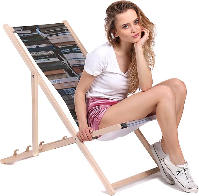 Wooden Deck Chair Old Books