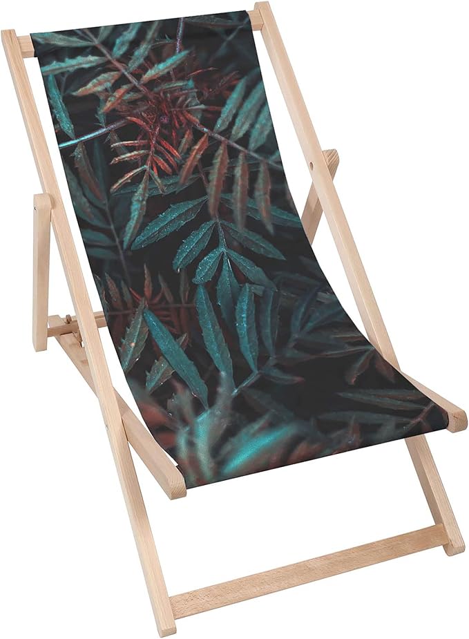 Vintage Wooden Deck Chair Leaves