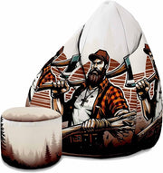 Puf Pearshape s podnožkou Lumberjack-Velvet
