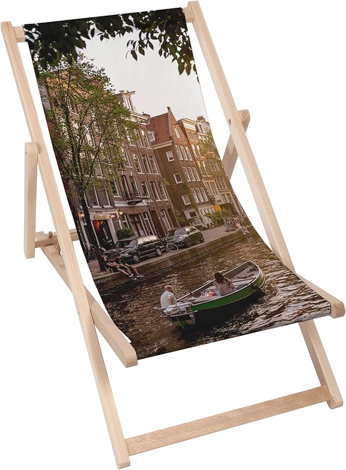 Vintage Wooden Deck Chair Canal Boat Cruise