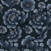 Dark Blue Flowers-Panama