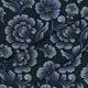 Dark Blue Flowers-Velvet