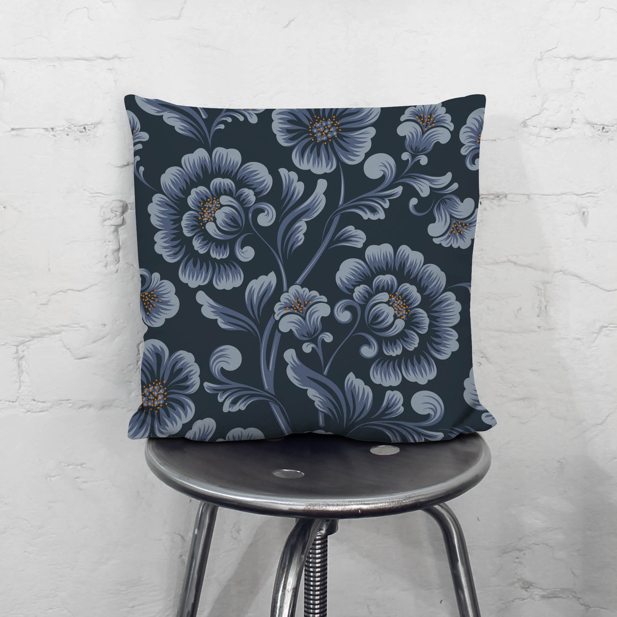 Dark Blue Flowers-Panama