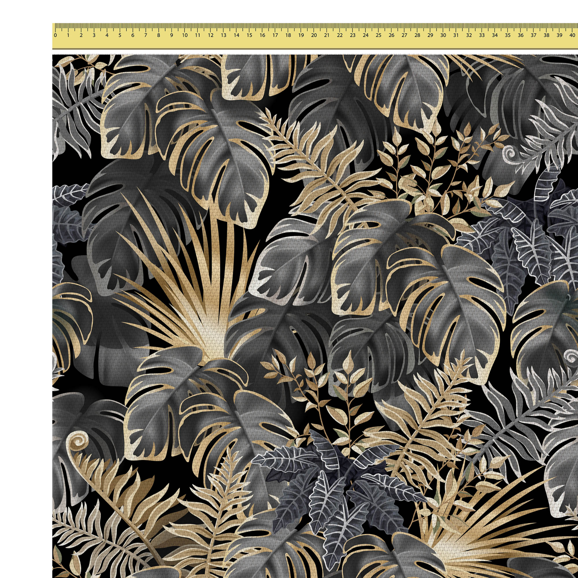 Dark Gold Leaves-Velvet