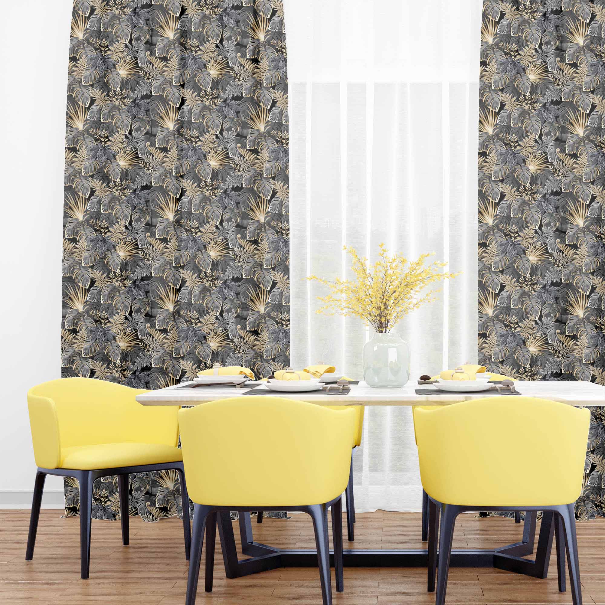 Dark Gold Leaves-Flat Microfiber