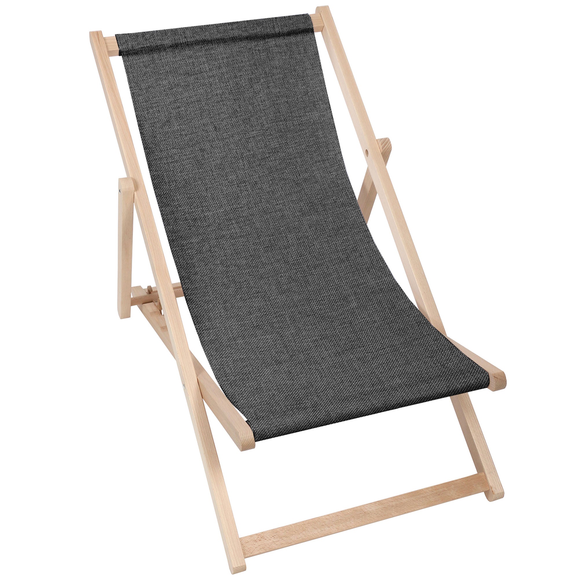 Wooden Deck Chair Linen Imitation Star Dust-M