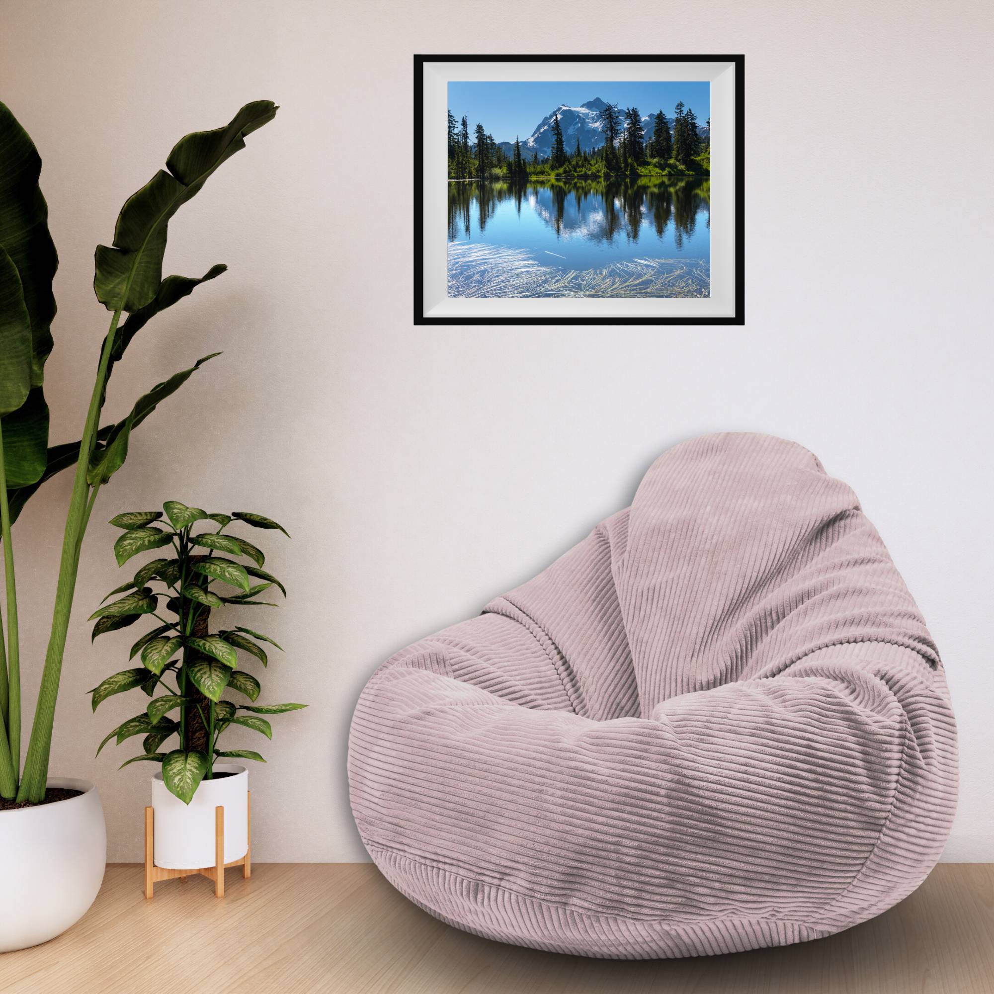 Paradise Pouf with Footstool Silver Pink-M
