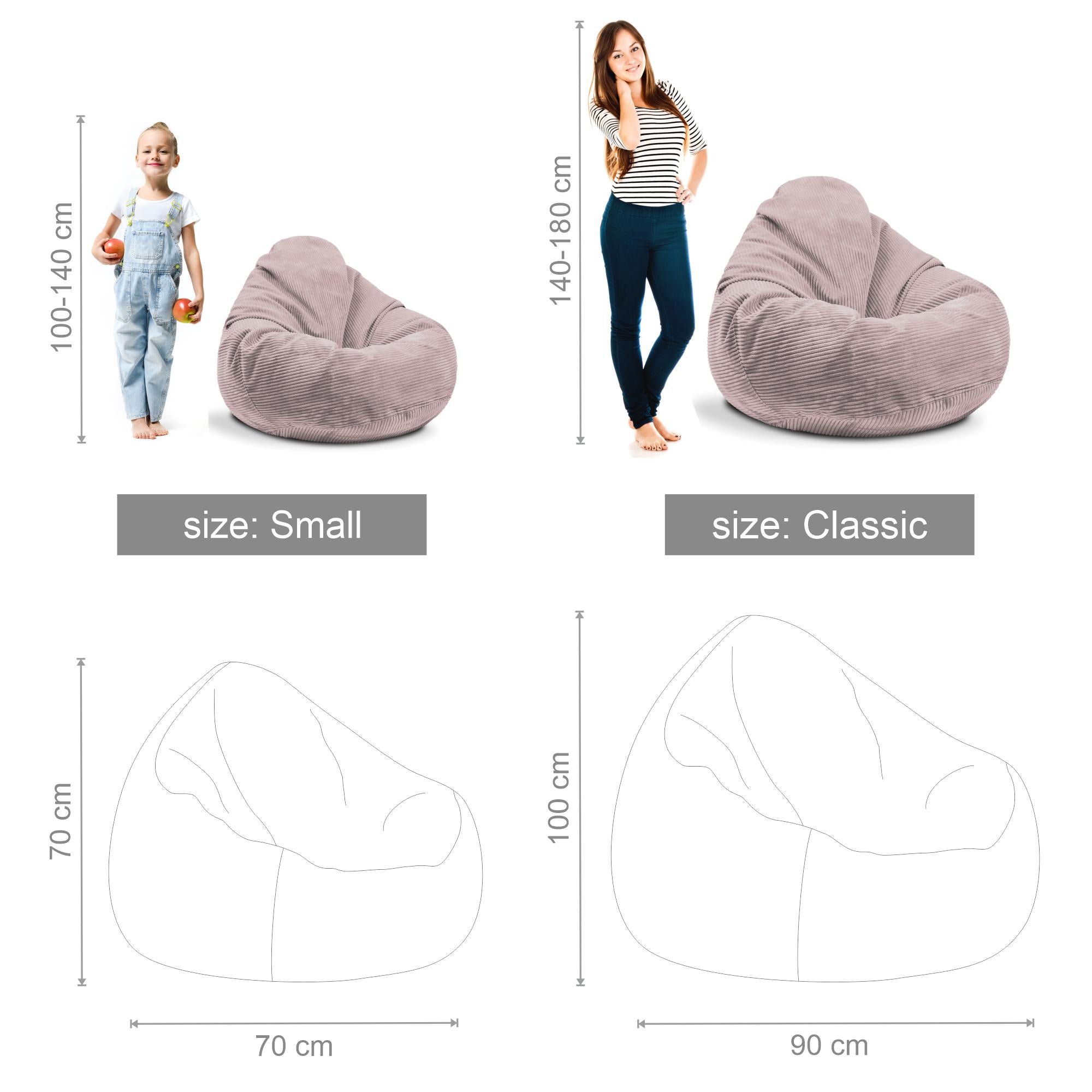Puf Paradise z Podnóżkiem Silver Pink-S