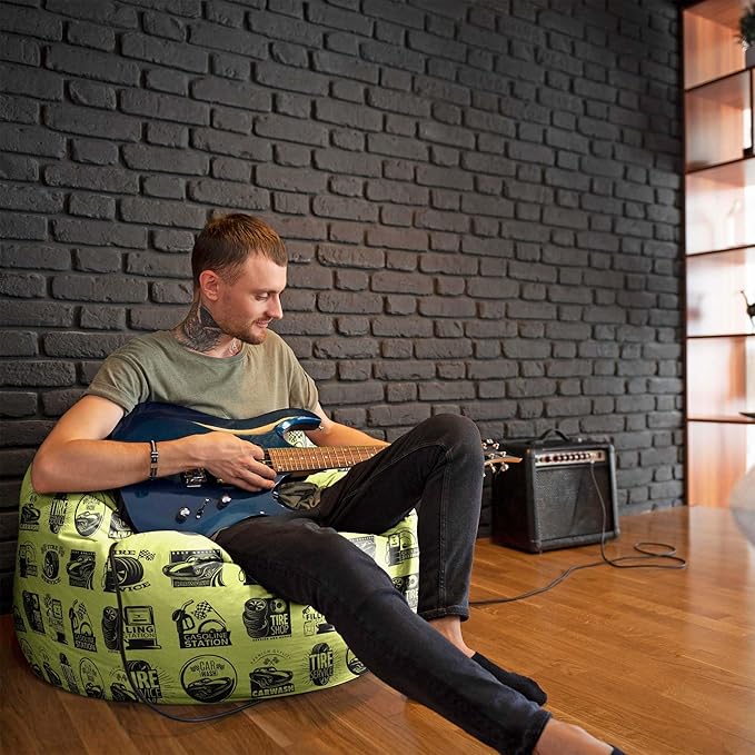 Pearshape Pouf with Footrest Petrol Color