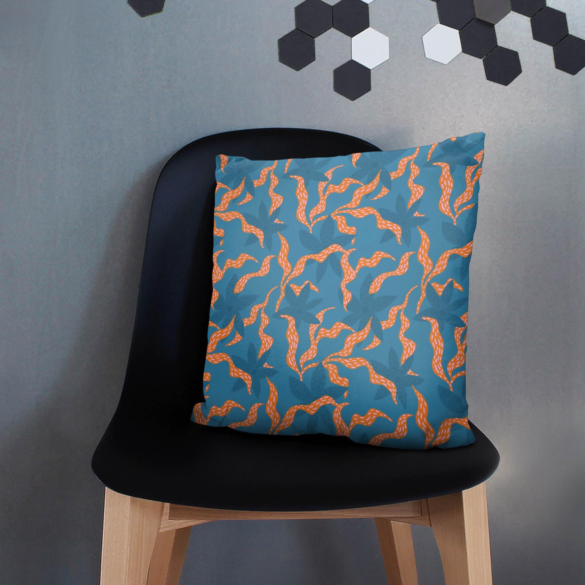 Modern Leaves and Flowers-Flat Microfiber